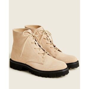 NWOT J. Crew Gwen Lug-Sole Lace-Up Suede Boots in Dark Beechwood - 10.5